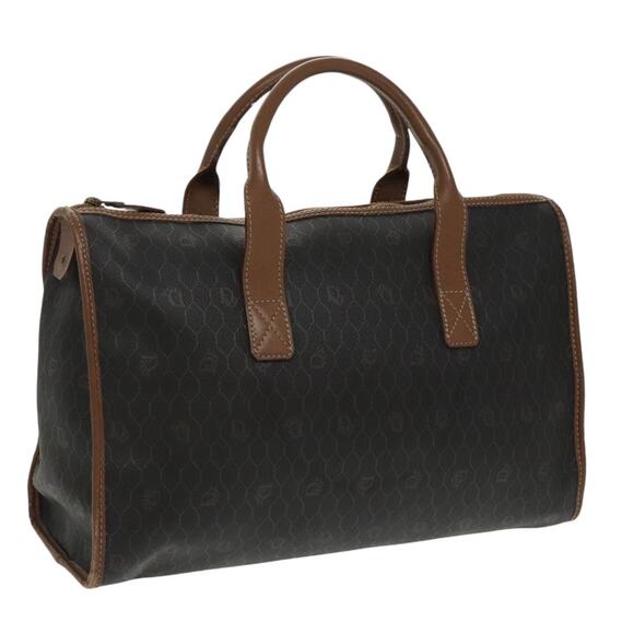 DIOR Honeycomb Canvas Hand Bag Pvc Black - Picture 1 of 12